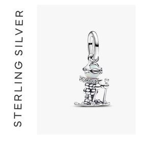 🌟 S925 Sterling Silver Skier Charm